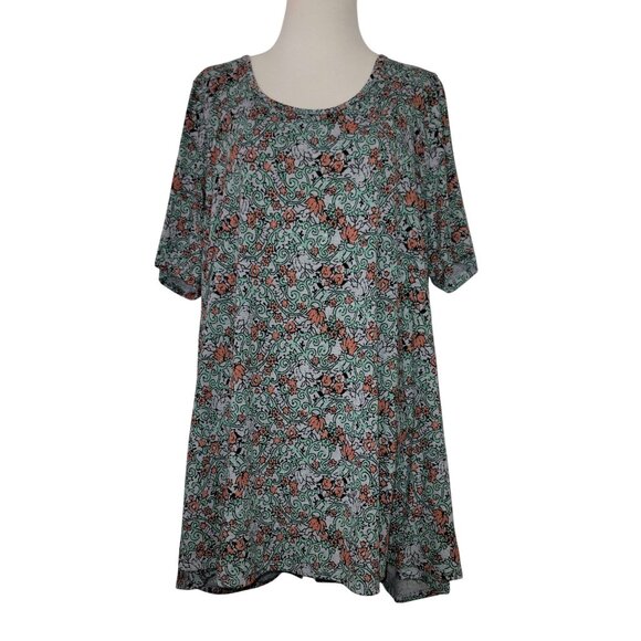 LuLaRoe Womens Perfect T Swing Tunic XL Floral Print Super Soft Short Sleeve - Picture 1 of 9
